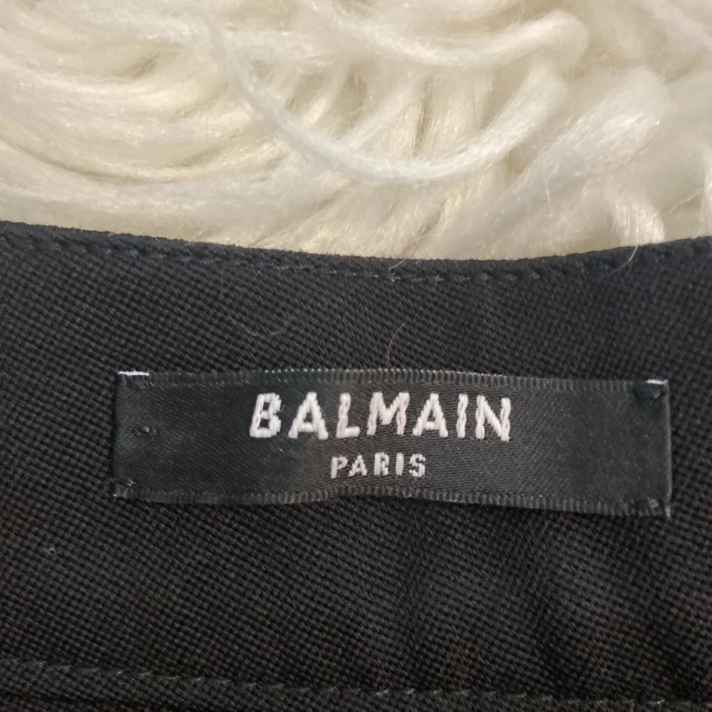 Balmain Paris Black High-Waisted Pants size 34 inseam 30” waist 24” color black - Image 6