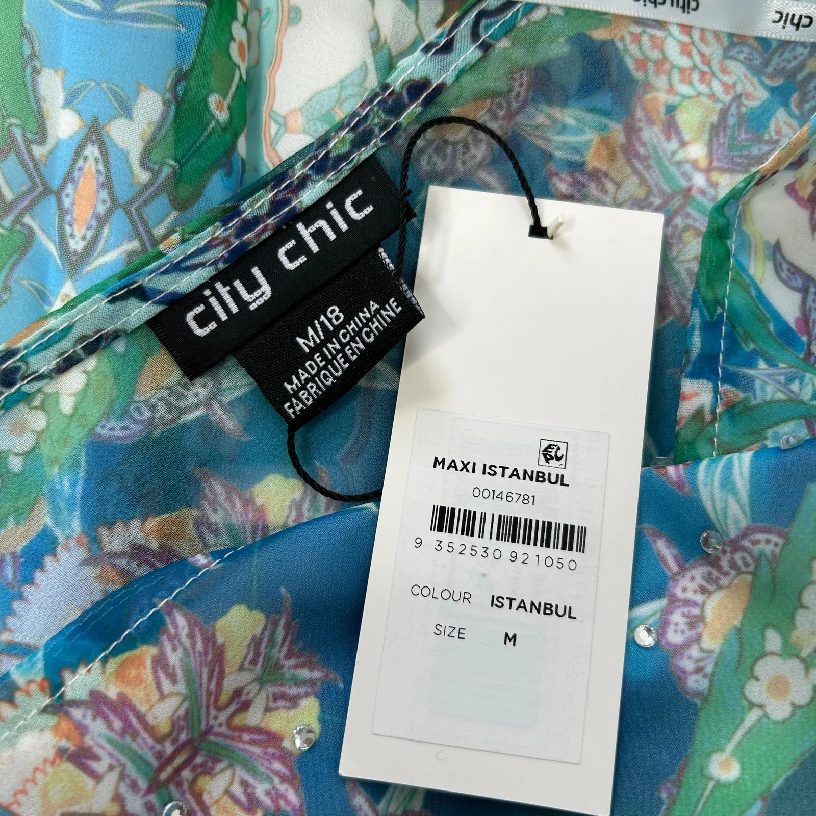 CITY CHIC Maxi Dress Womens 18 Rhinestone Boho Floral Party Wedding Date Church - Image 10