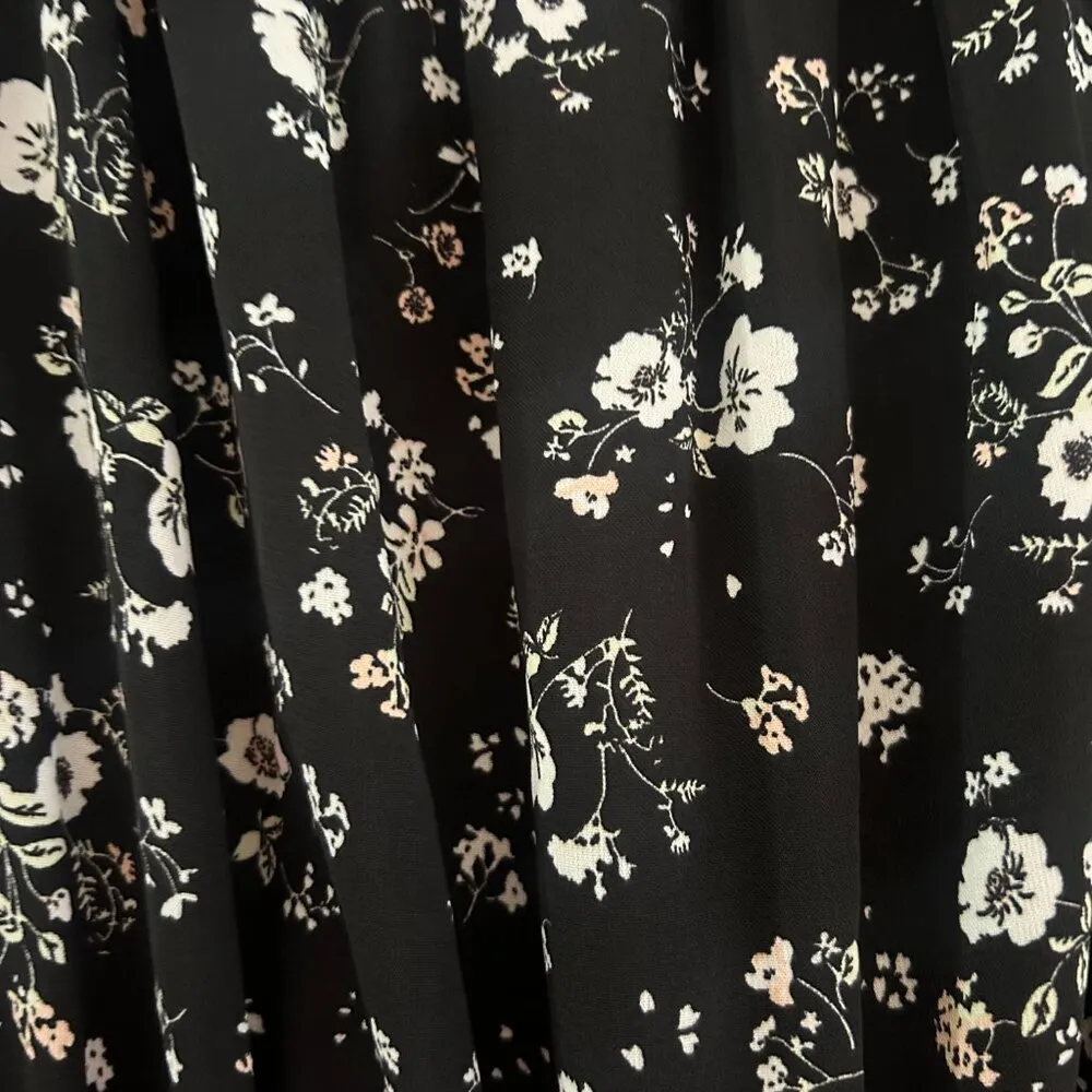 Lush Romper Womens Black Floral On or Off Shoulder 3/4 Sleeve Medium LN - Image 2