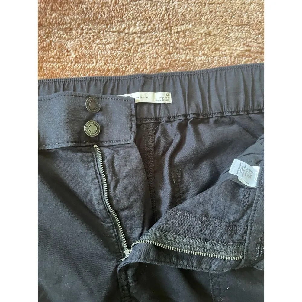 SO’ Adaptive Easy Dressing High Waisted Cargo  Women’s Black Jogger Pants M - Image 10