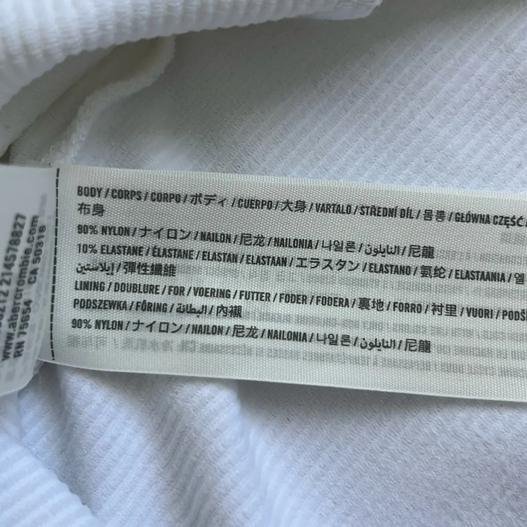 Abercrombie & Fitch White Ribbed Tank Bodysuit in Women's Medium - Image 6