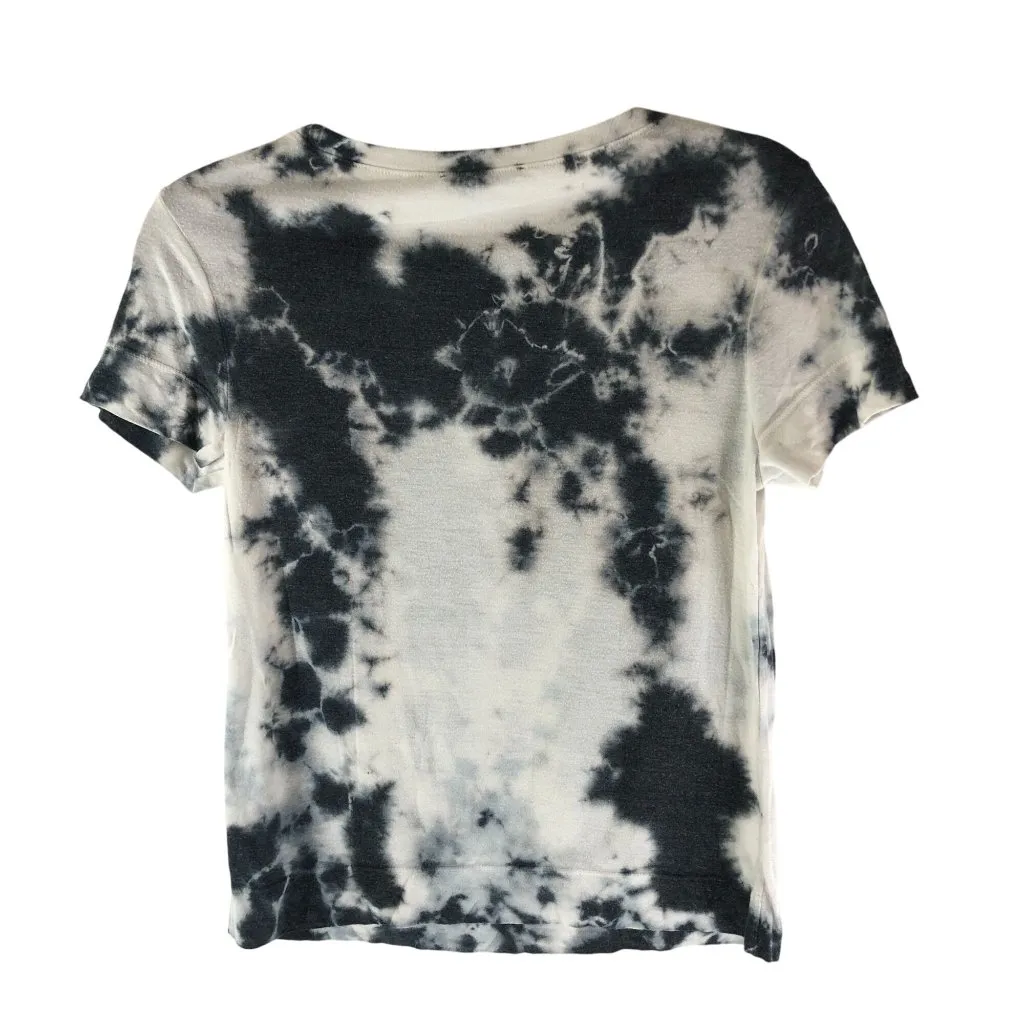 Alice + Olivia Womens T Shirt Top Tie Dye Black White S - Image 2