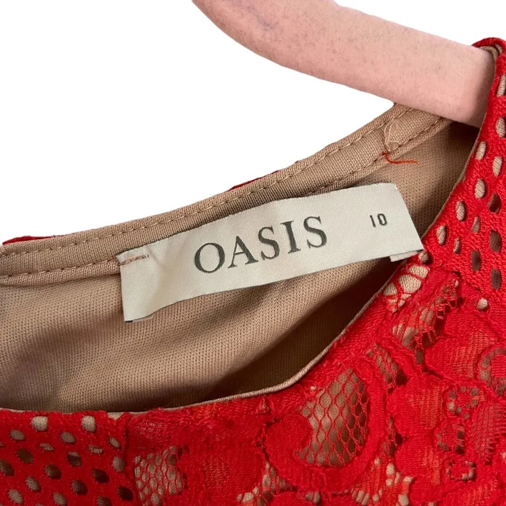 Oasis Red Lace Dress - Image 3