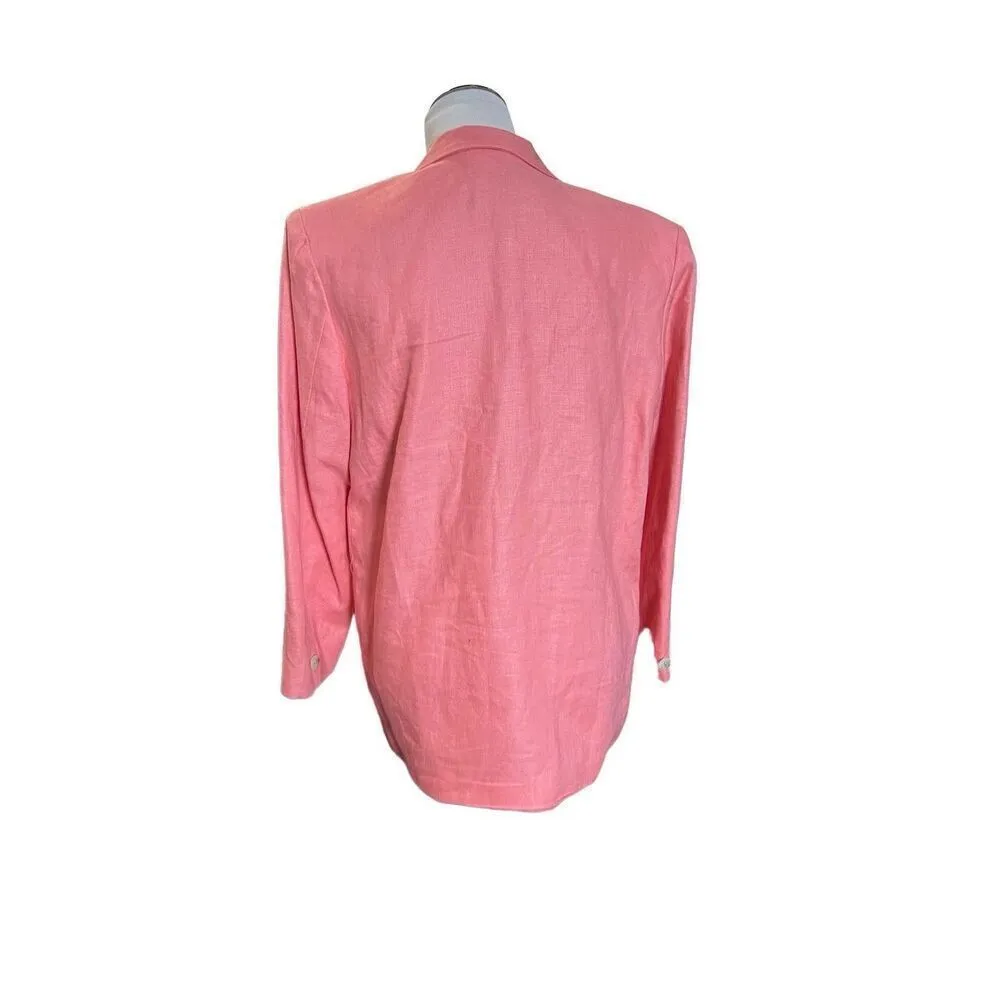 Herman Geist linen pink double sided blazer jacket petite size 12 - Image 3