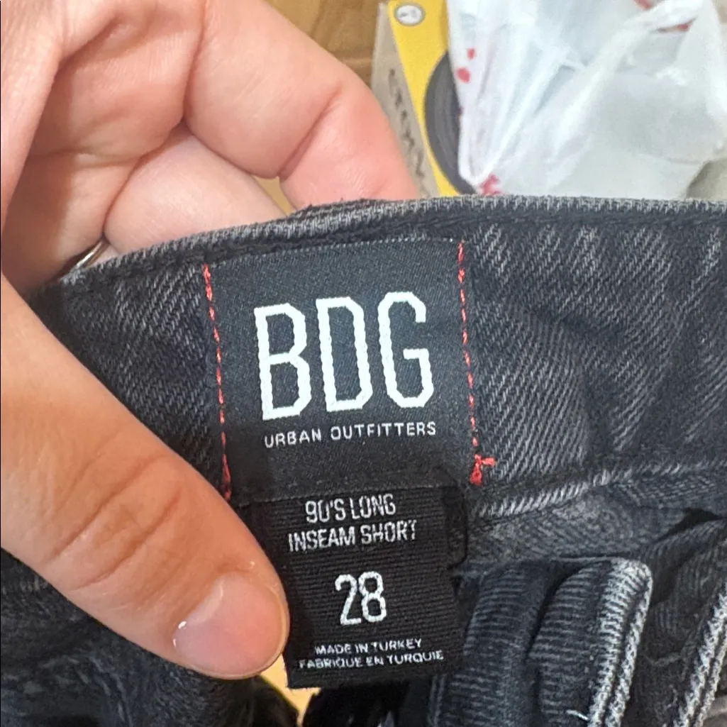 Urban Outfitters BDG Size 28 Black Denim High-Rise 90s Long Inseam Short - Image 4