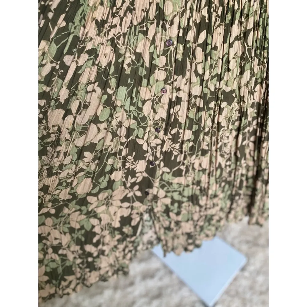 Woman Within Midi Dress Neutrals Button Down V Neck Boho Cottagecore Summer - Image 4