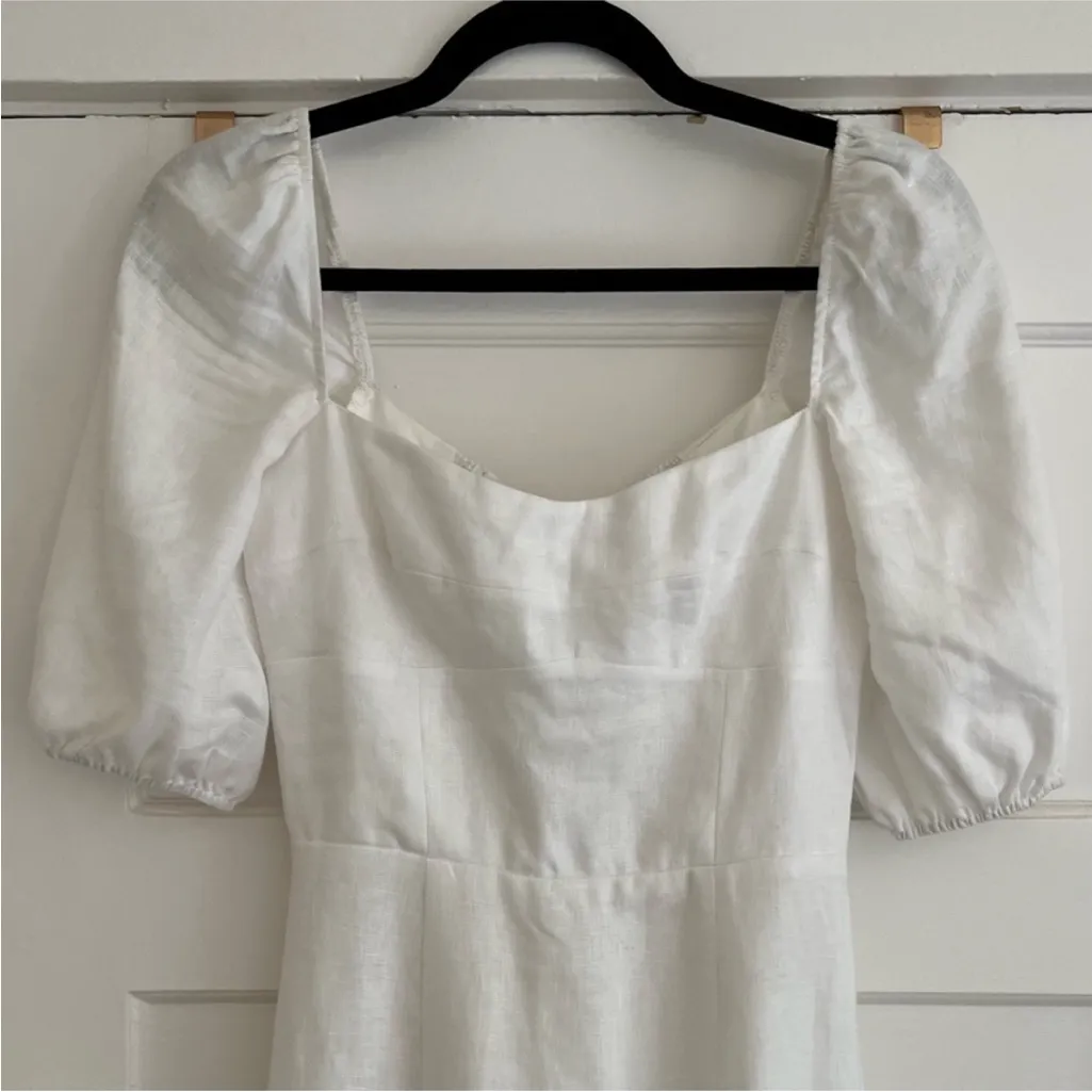 NWOT Reformation Belgium Linen Dress White Sundress - Image 7