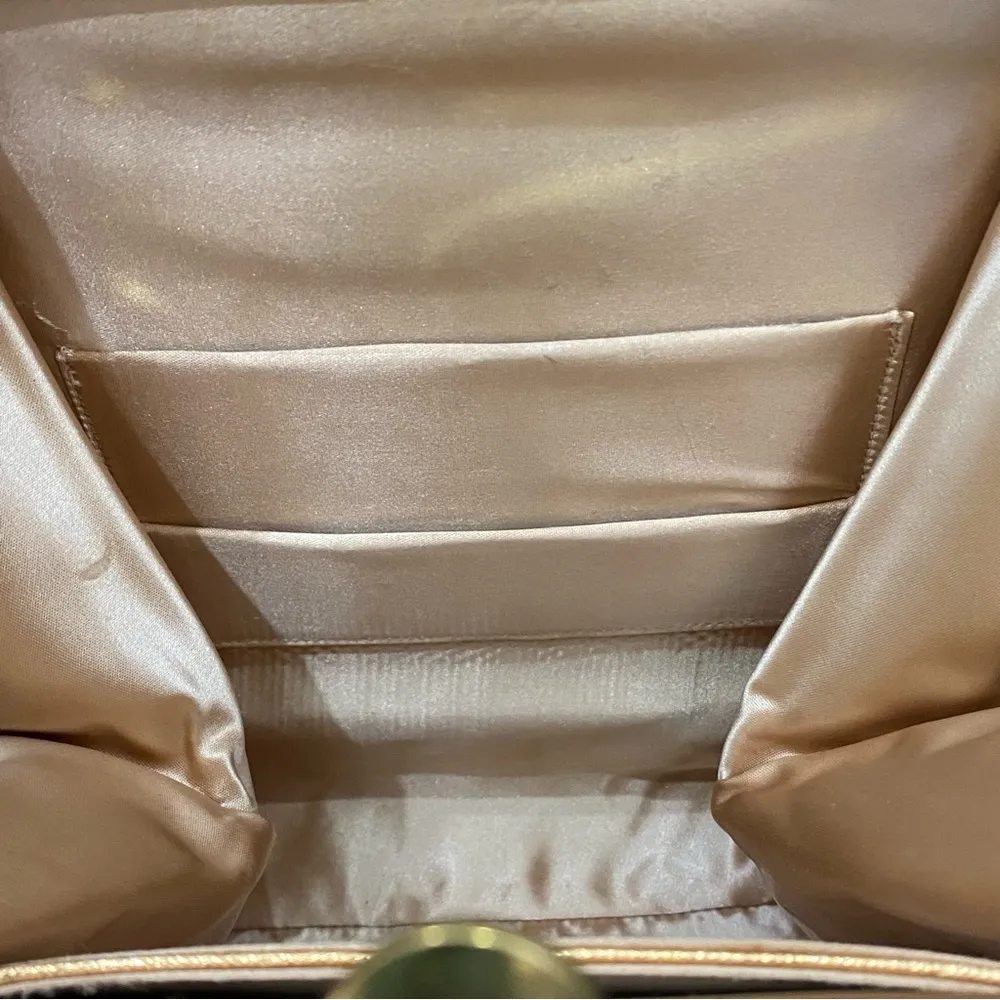 Vintage Sydney of California Brown Croc Leather Trim Top Handle Clutch Handbag - Image 16