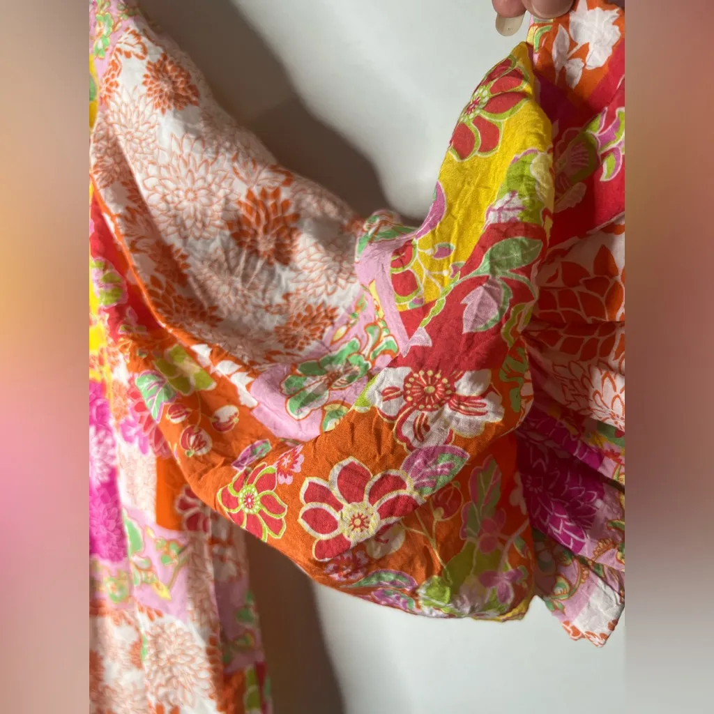 Fate Colorful Floral Blouse size medium Pink - Image 7