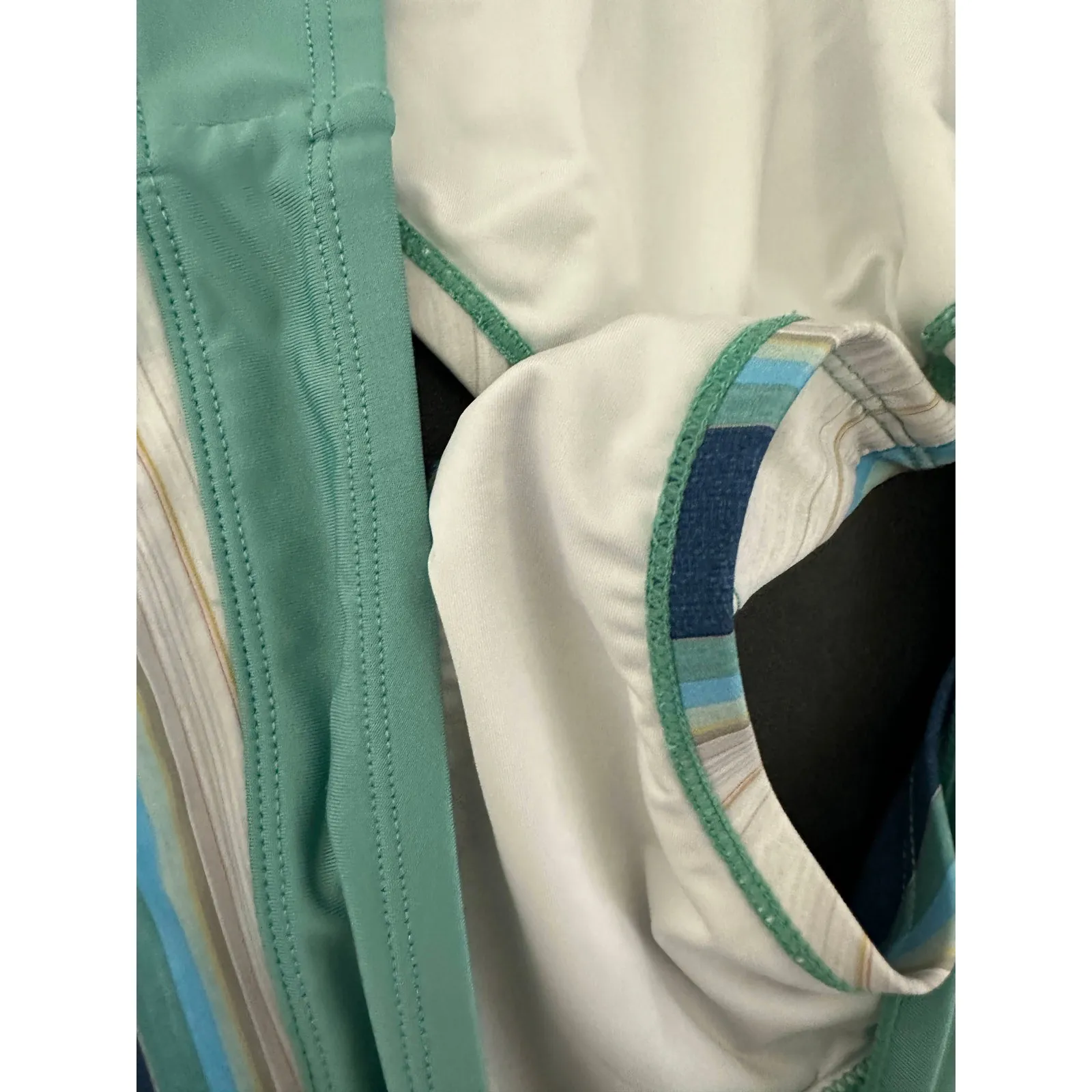 Carve Designs Bikini Bottoms Women XL NWOT Green Blue White Striped Swimsuit - Image 6