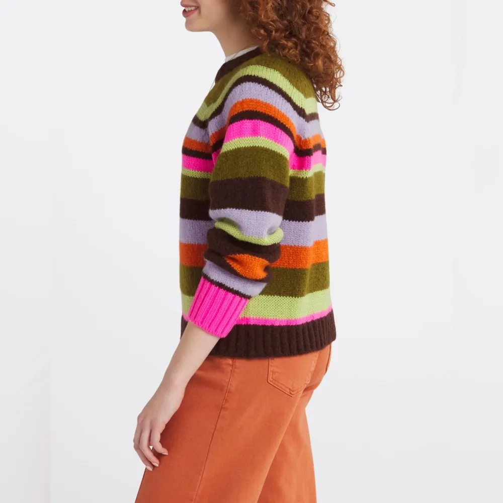 Velvet by Graham & Spencer Striped Sweater Size S, New w/Tag $288 Green - Image 3