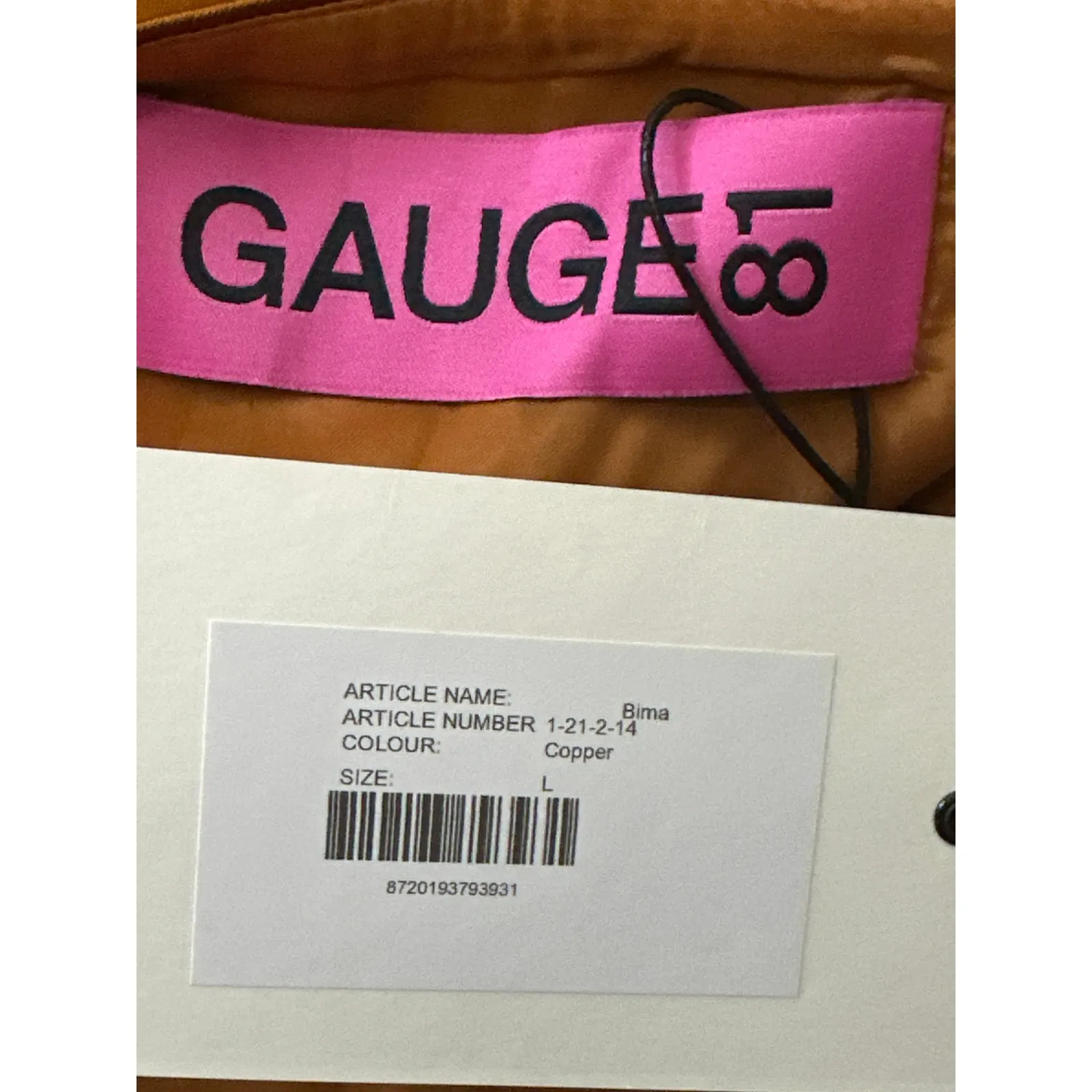 Gauge81 NWT Bima Copper Satin Mini Dress Size Large Cocktail Party Orange - Image 5