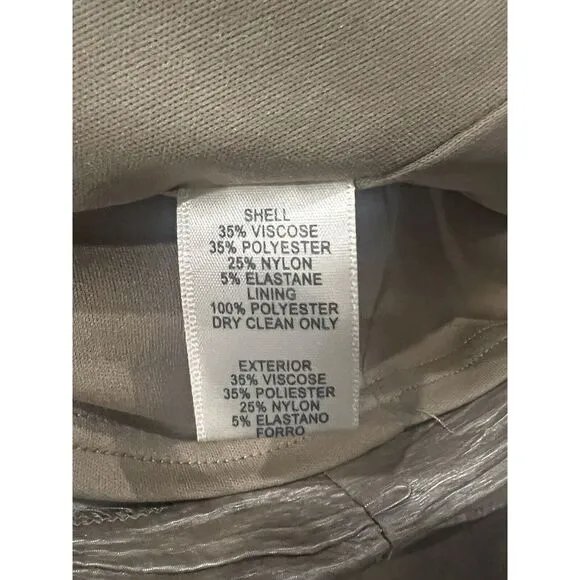 Eliza‎ J Jewel Embellished Illusion Metallic Sheath Sleeveless Dress Taupe Sz 4 - Image 4