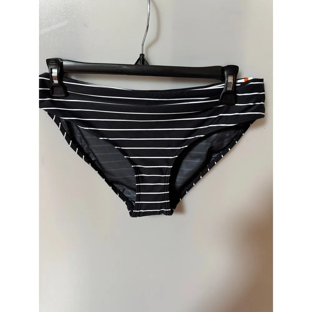 Sea Level Stripe Mid Rise Bikini Bottoms (New) Black Size 8 - Image 3