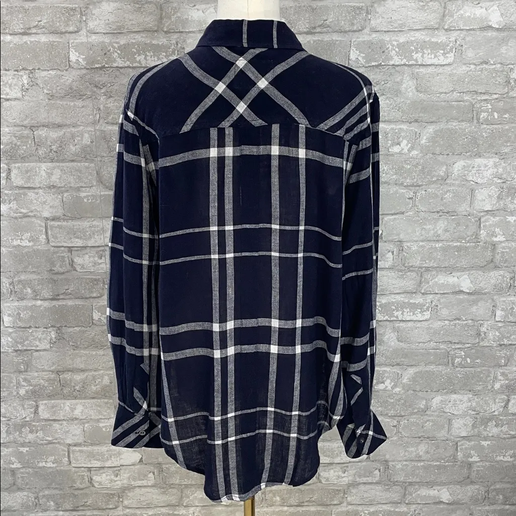 Rails X Free People Charli Navy Vanilla Plaid Shirt - Image 6