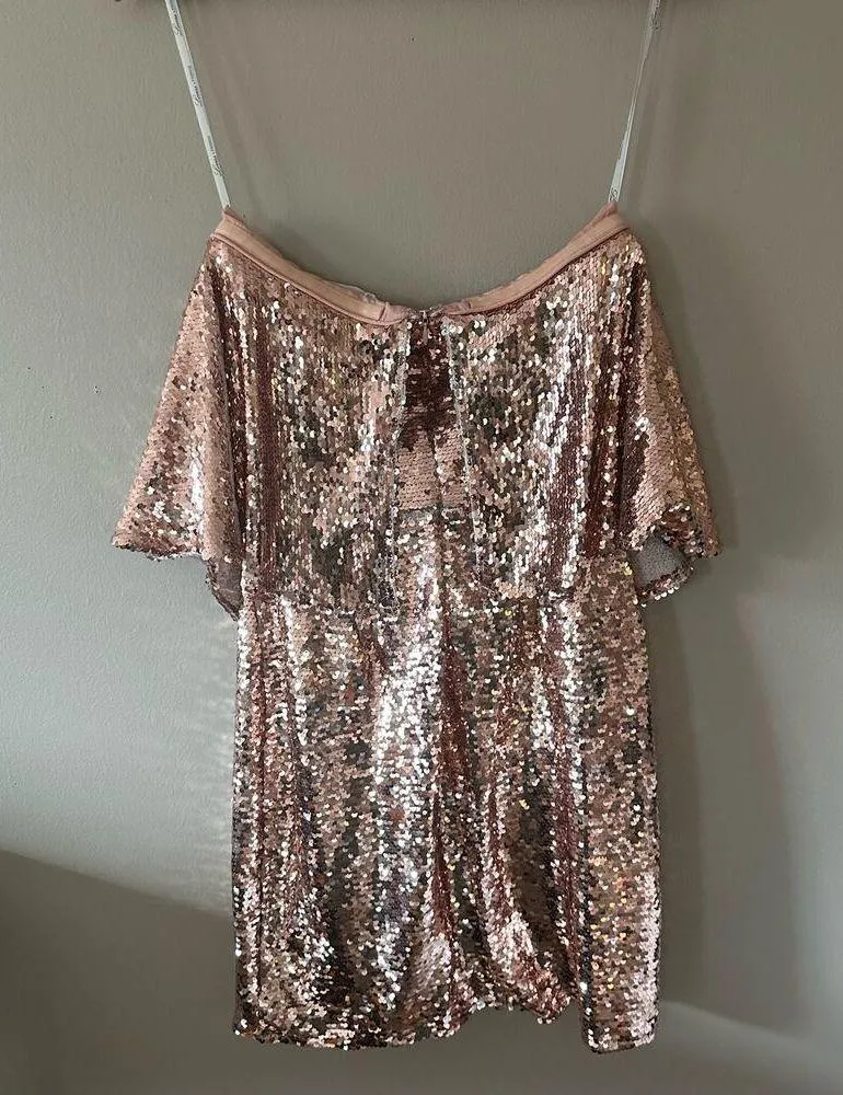 Lovers + Friends Knoll Mini Dress Rose Pink Sequins Strapless Bodycon Size S NWT - Image 6