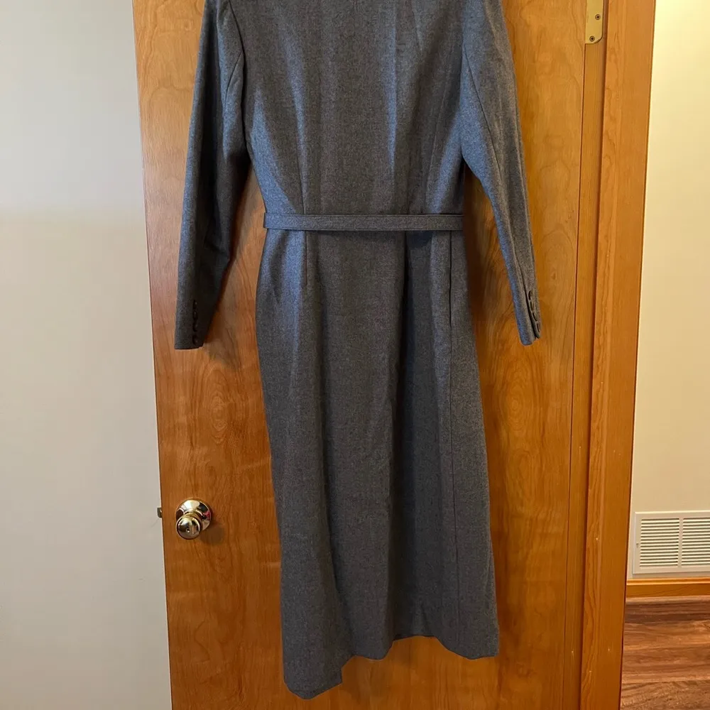 Ralph Lauren Wool Coat With Belt Gray Vintage Blue Label Made USA Size 10 FLAW - Image 16