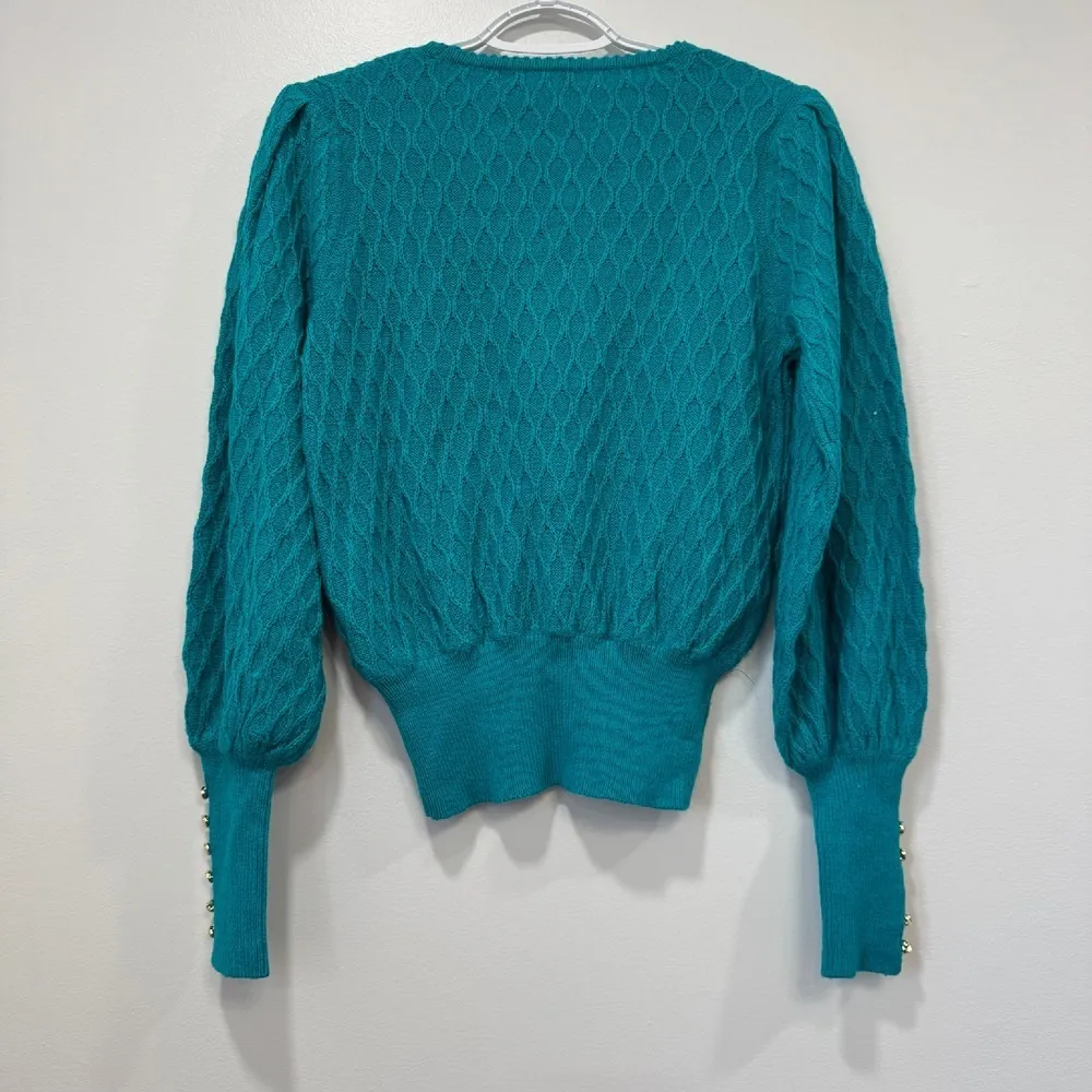 Lilly Pulitzer Jacquetta Sweater XS Maldives Green Knit Crewneck NWT $148 Cotton - Image 6