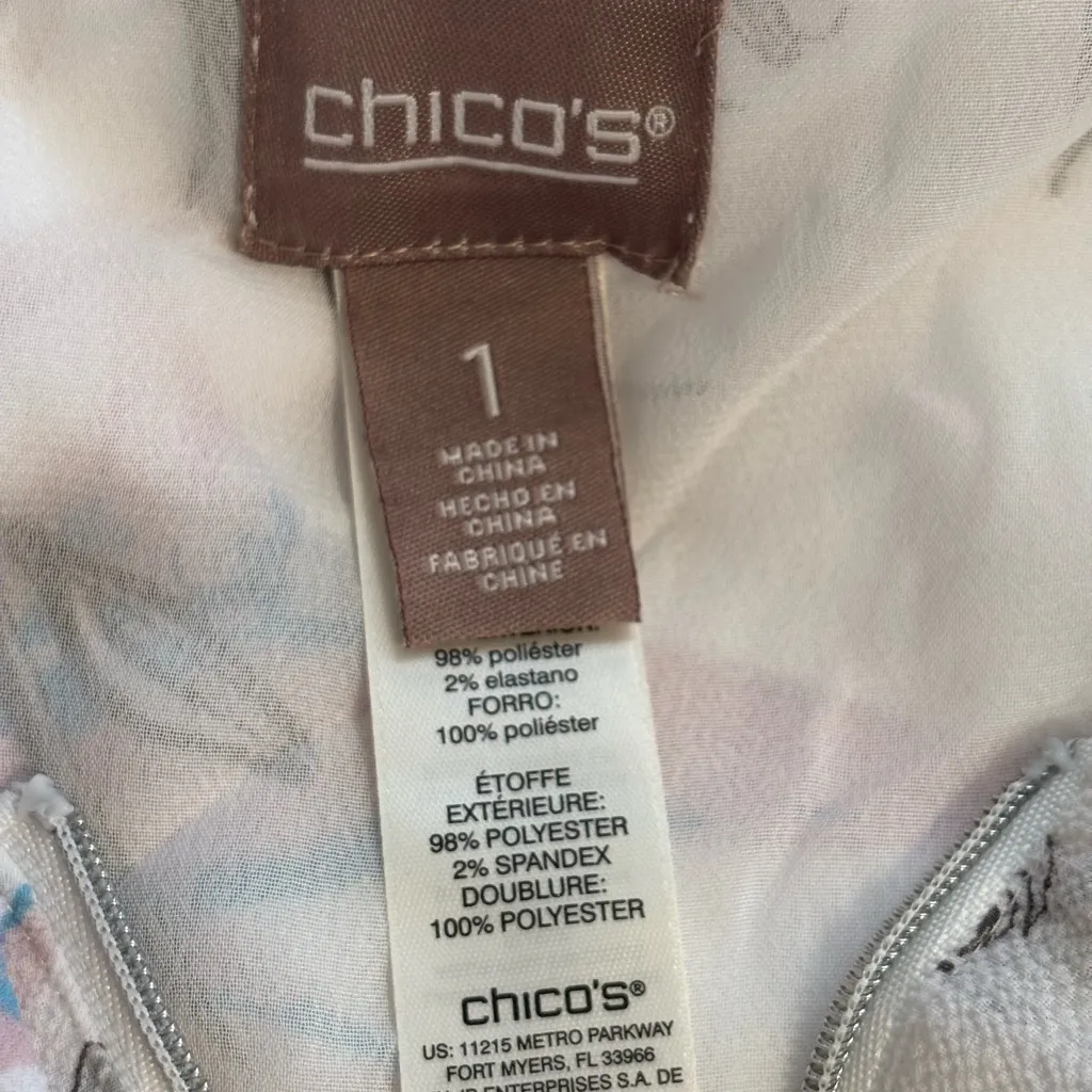 Chico’s Floral Mesh Zip Front Lightweight Jacket Size 1 (M) - Image 2