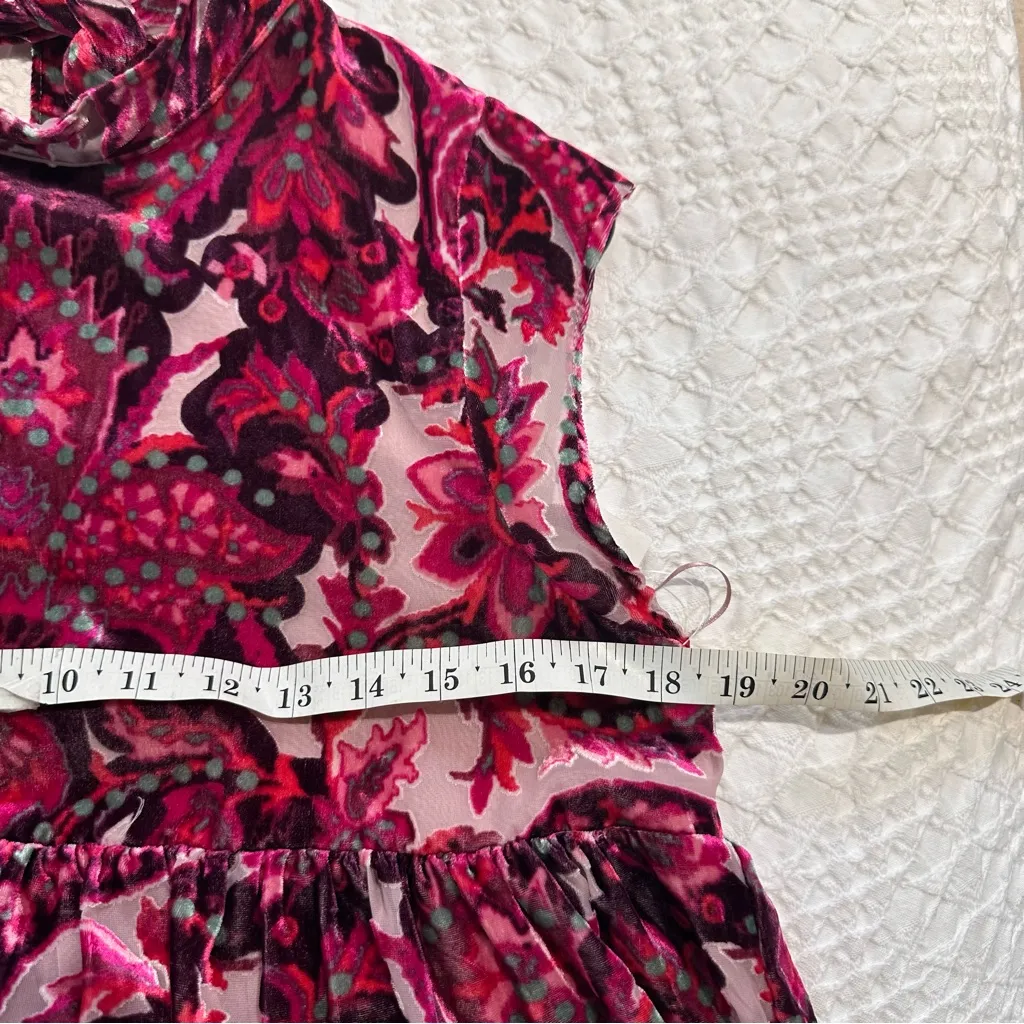 Free People All the Time Paisley Velvet Cap Sleeve Mini Dress Size S - NWOT - Image 11