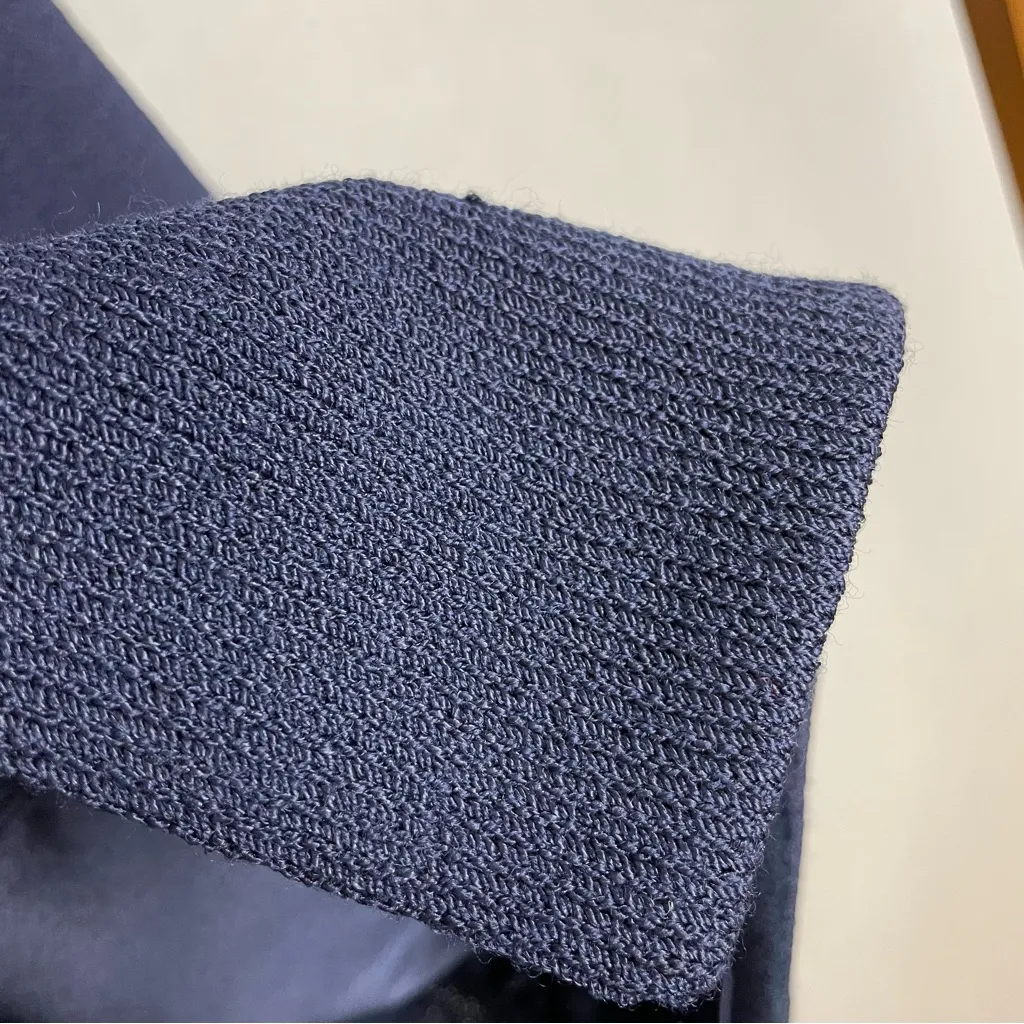 St. John Knit Jacket Navy Blue Santana Sz 10 Nautical Coastal Women FLAWS - Image 14