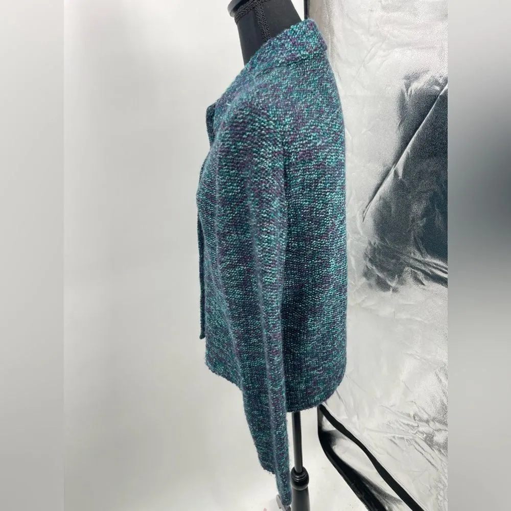 Dressbarn tweed medium multicolor purple and‎ blue blazer - Image 6