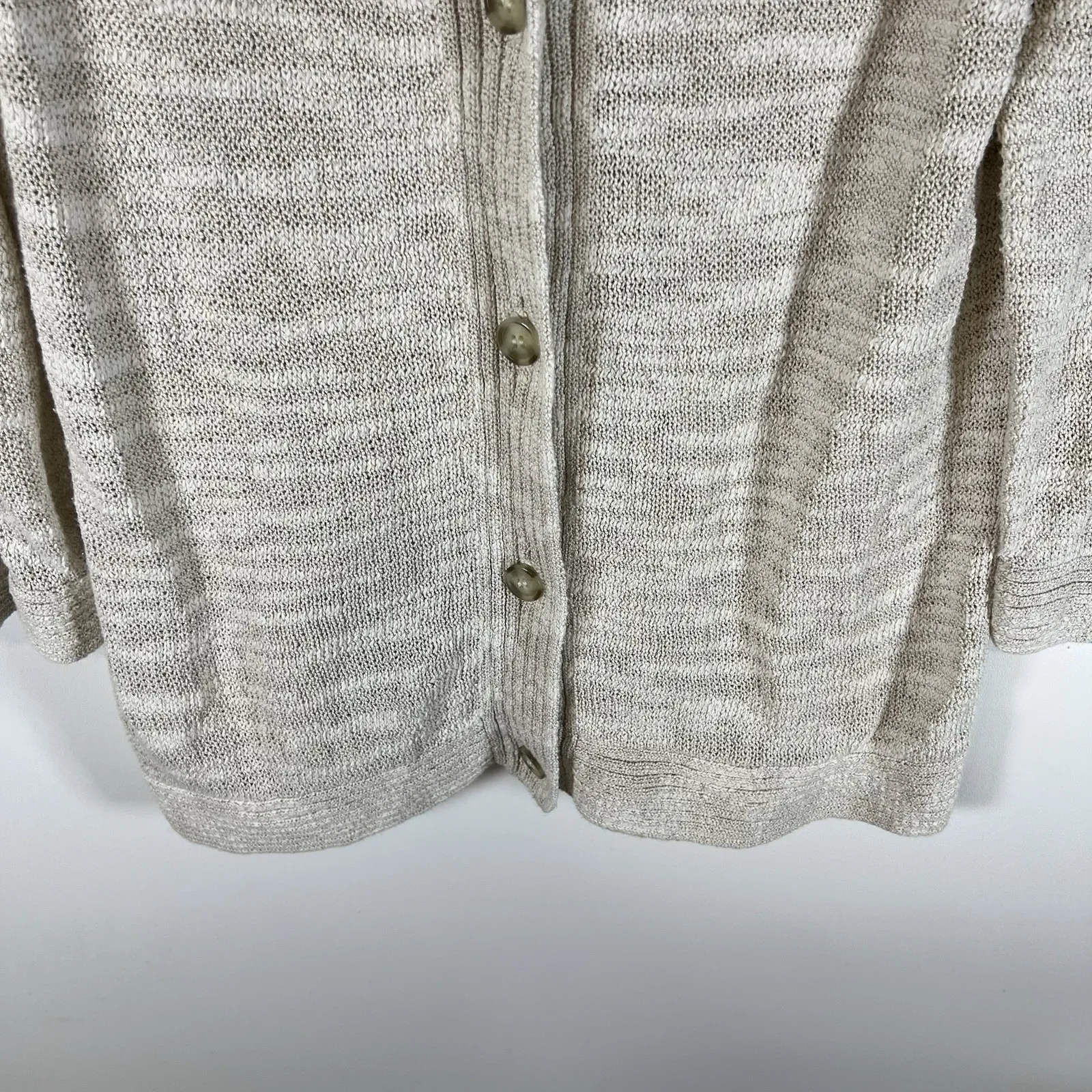Pendleton‎ Cotton Cardigan Sweater Coastal Grandma Women Size Large Cream - Image 3