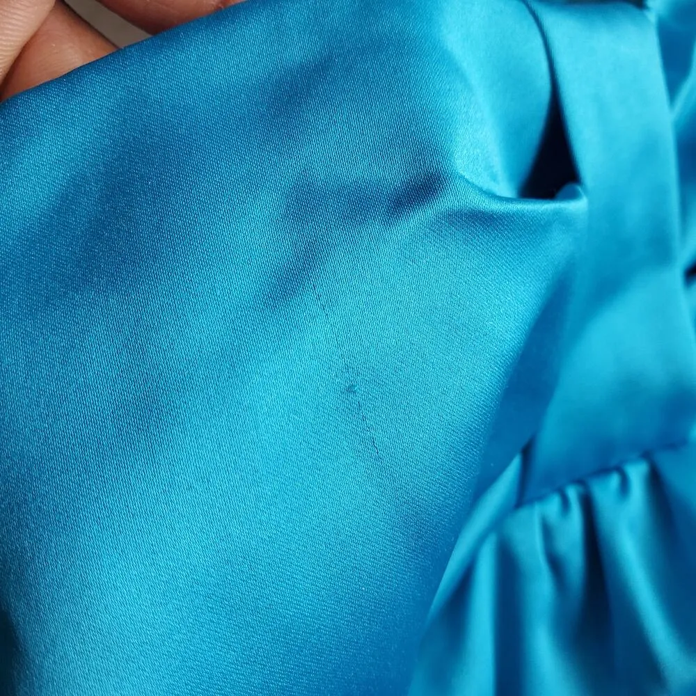 LOFT Green Strapless Bow Accent Satin Top Size 12 - Image 9