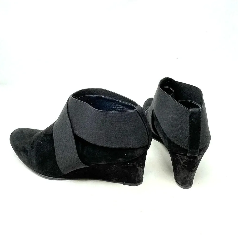 Stuart‎ Weitzman Coban Suede Wedge Booties Black Size US 9.5 - Image 10