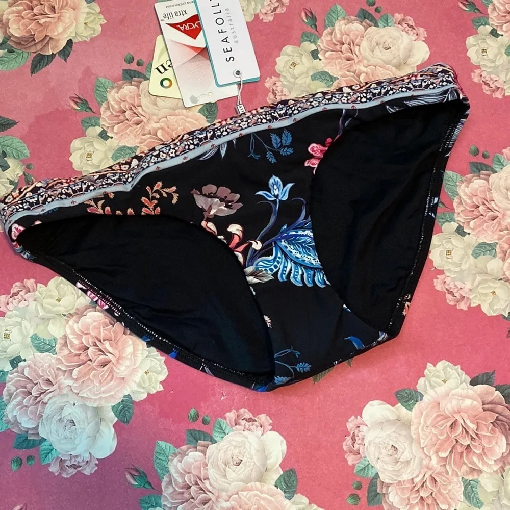 Seafolly hipster bikini bottoms only water‎ garden US size 6 NEW - Image 2
