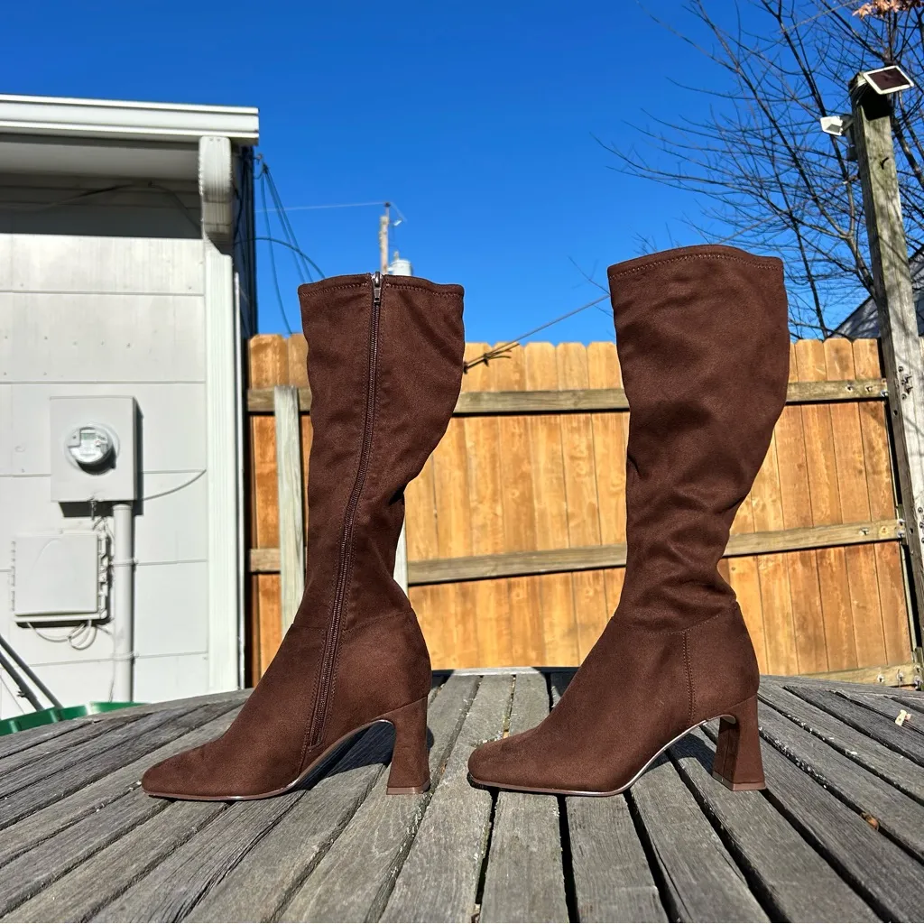 Hunny brown Knee High Boots Steve Madden size 6 winter heeled casual spring cute - Image 5