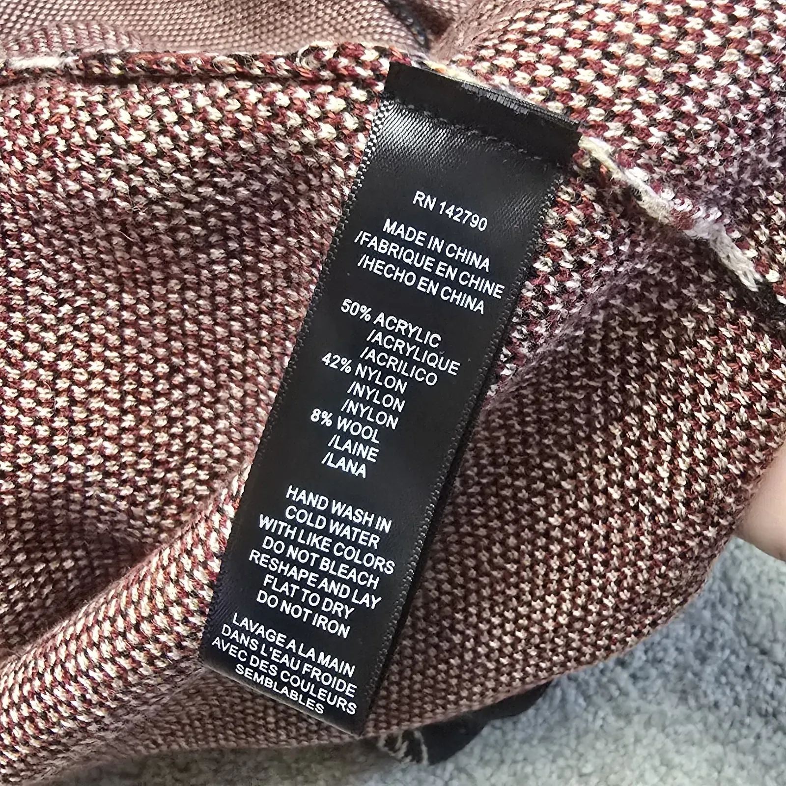 Vertigo Black Multi Hooded Knit Cardigan Jacket XS Floral Boho Pockets NWT $328 - Image 5