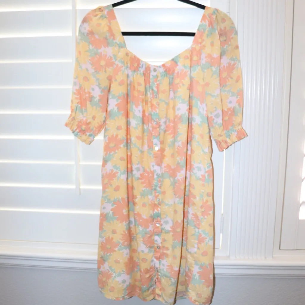 RAILS Isa Daisy Meadow Linen Blend Dress Size XS - Image 3