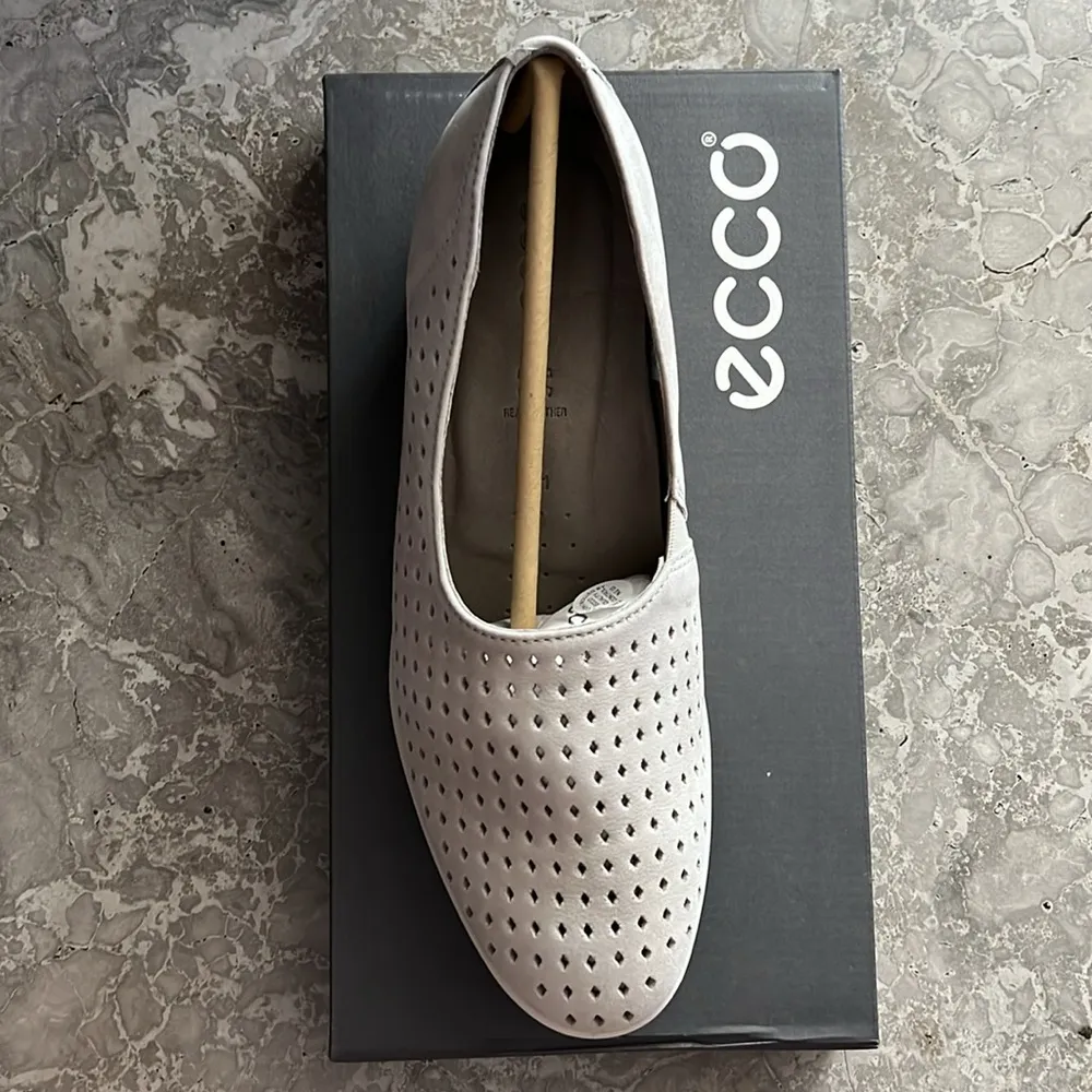 ECCO Felicia Gravel Leather Wedge Heel Shoes, Size EU 41 | US 10-10.5 New in Box - Image 6