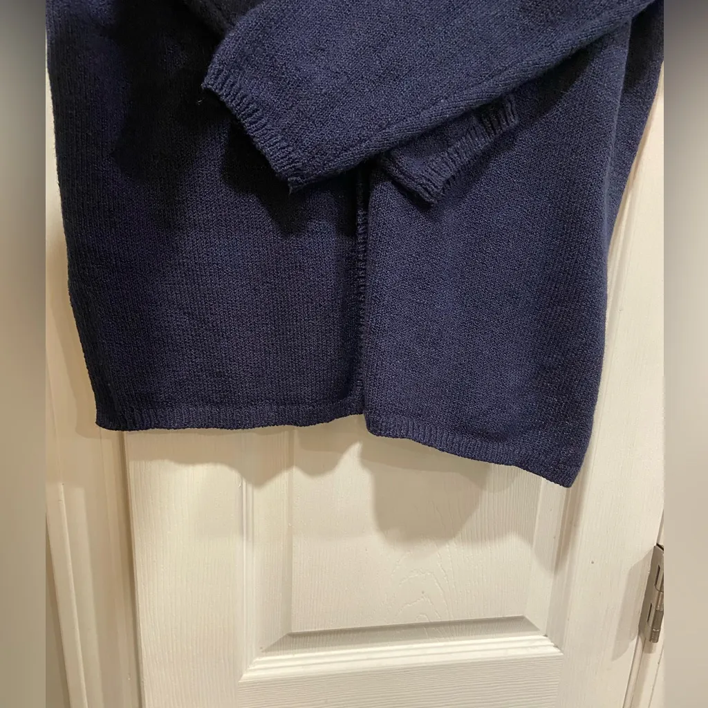 Lauren Brooke Size S Navy Blue Long Sleeve V Neck Button Front cardigan Sweater - Image 5