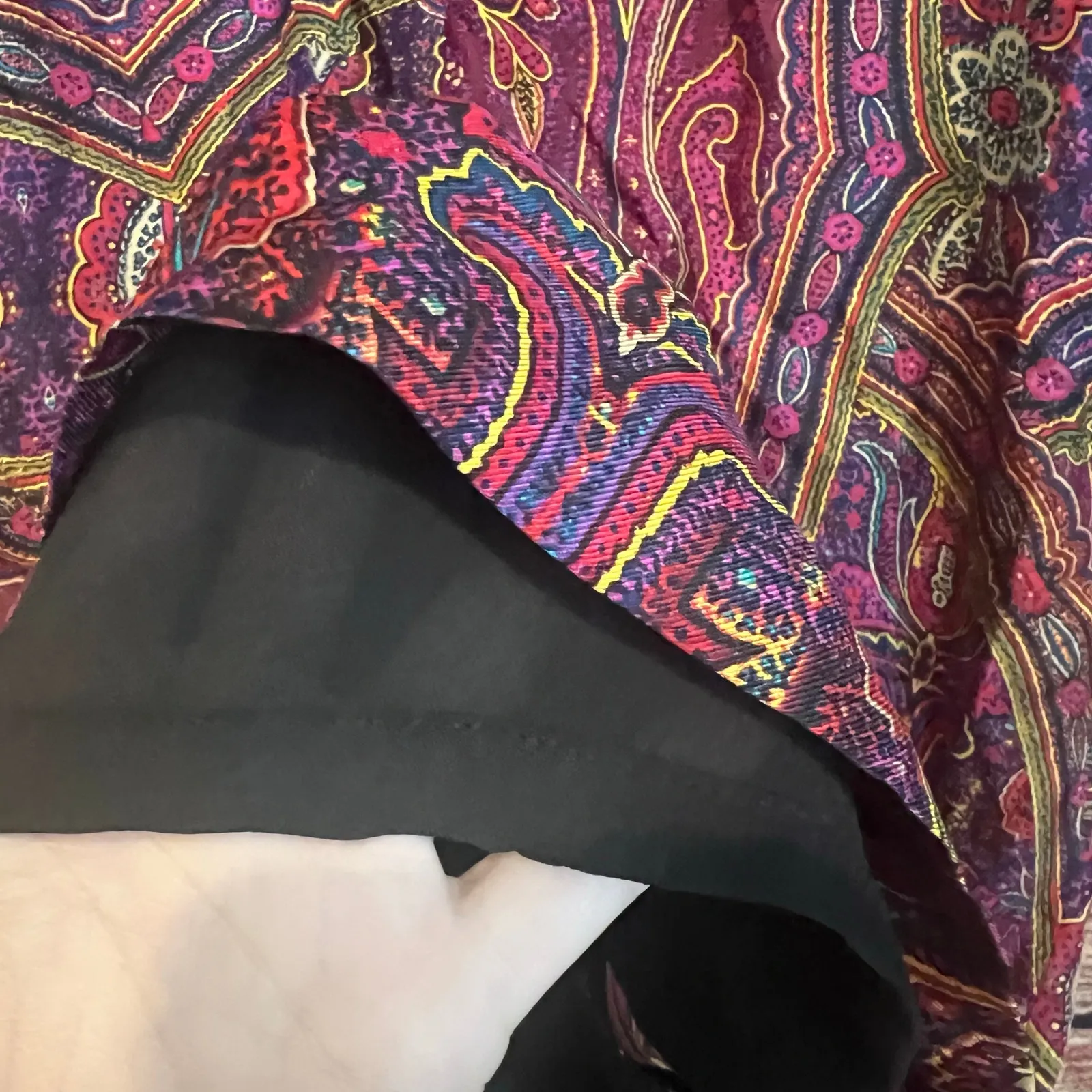 Lauren Ralph Lauren 100% Silk Paisley Midi Dress Sz 8 Floral Boatneck Shift NWT - Image 3