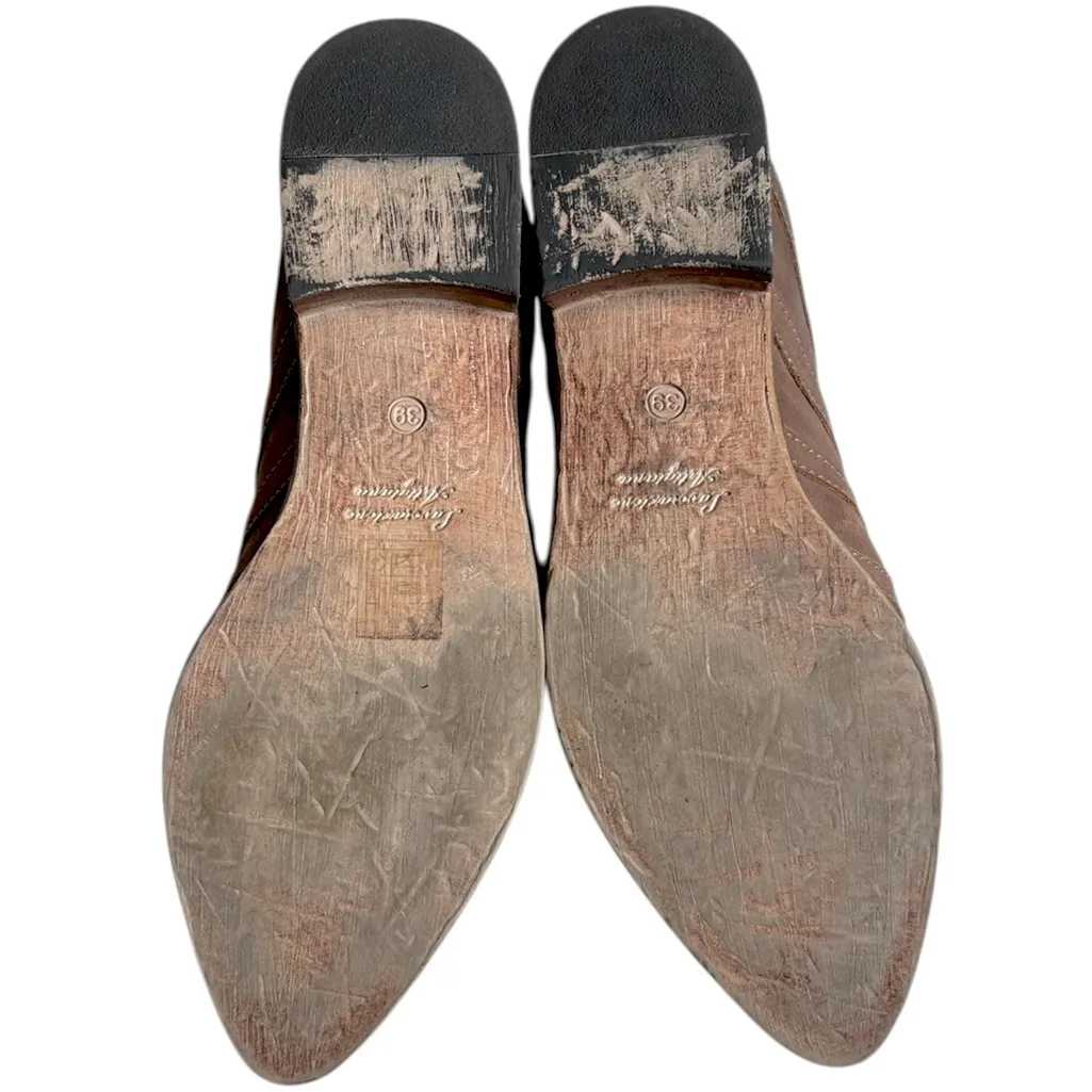 Free People Leather Emma Cut-Out Booties Tan Size 9 - Image 8