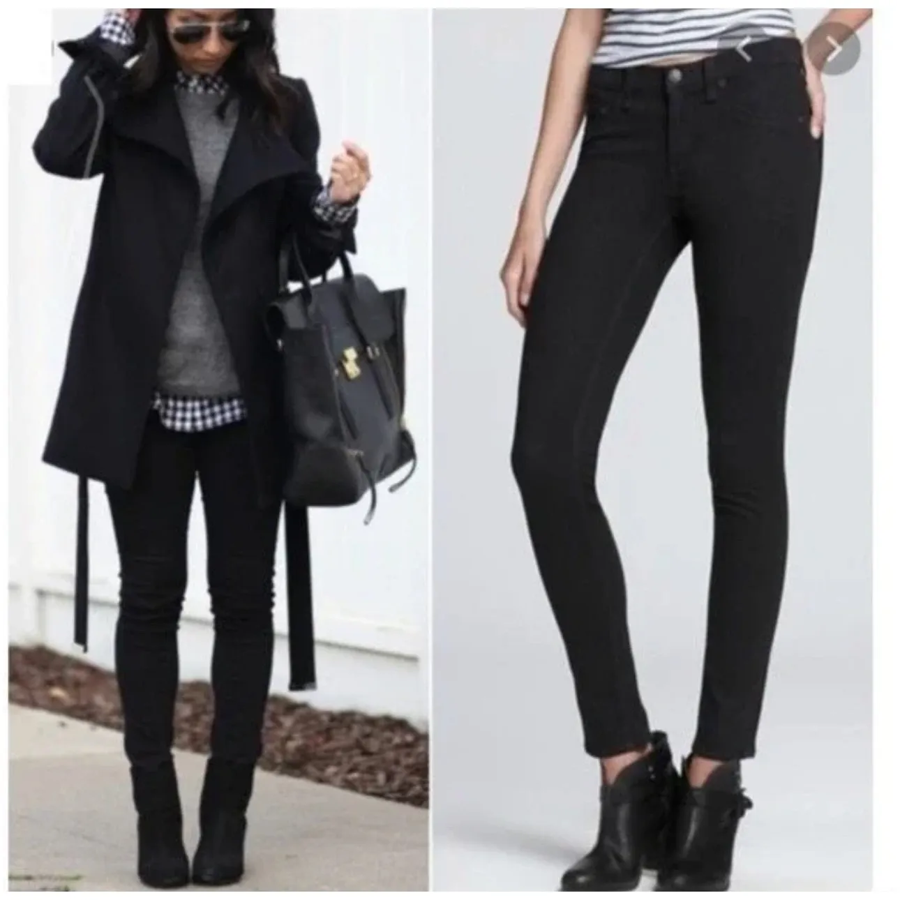 NWT! Rag & Bone Black Plush Jean Skinny Legging - Size 30 (MSRP $190) - Image 2