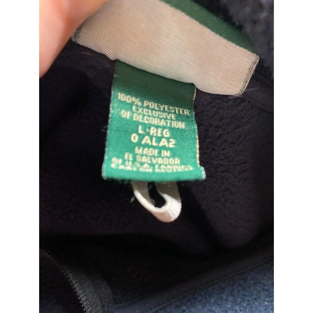 LL Bean Women's Size Large Regular Full Zip Warm Fleece Jacket Blue Pockets - Image 6