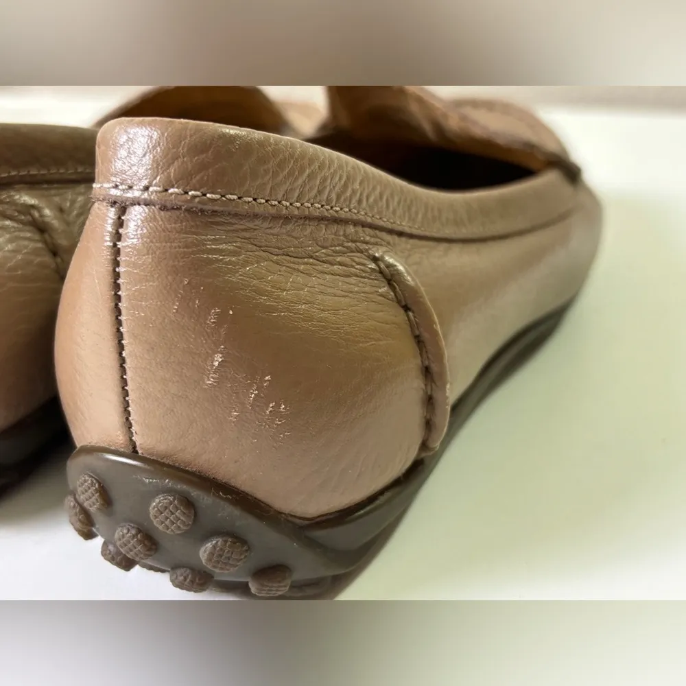 Vionic Marcy Leather Slip On Driving Loafer Moccasin in Tan Brownie Tumbled 7 - Image 8