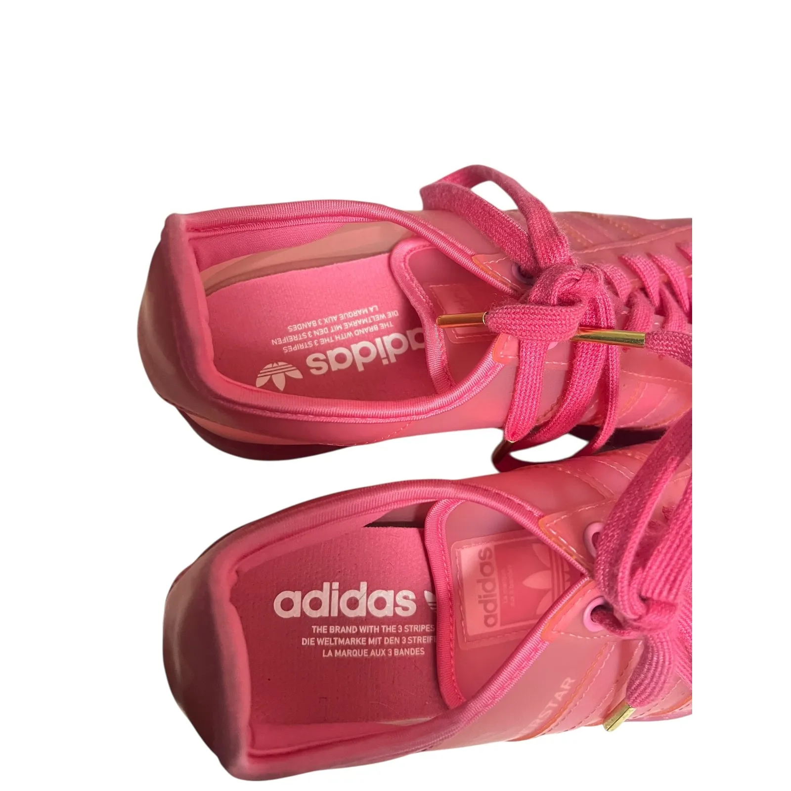 Adidas Superstar Womens 8.5 Pink Frosted Jelly Sole Sneakers Y2K Streetwear 90's - Image 3
