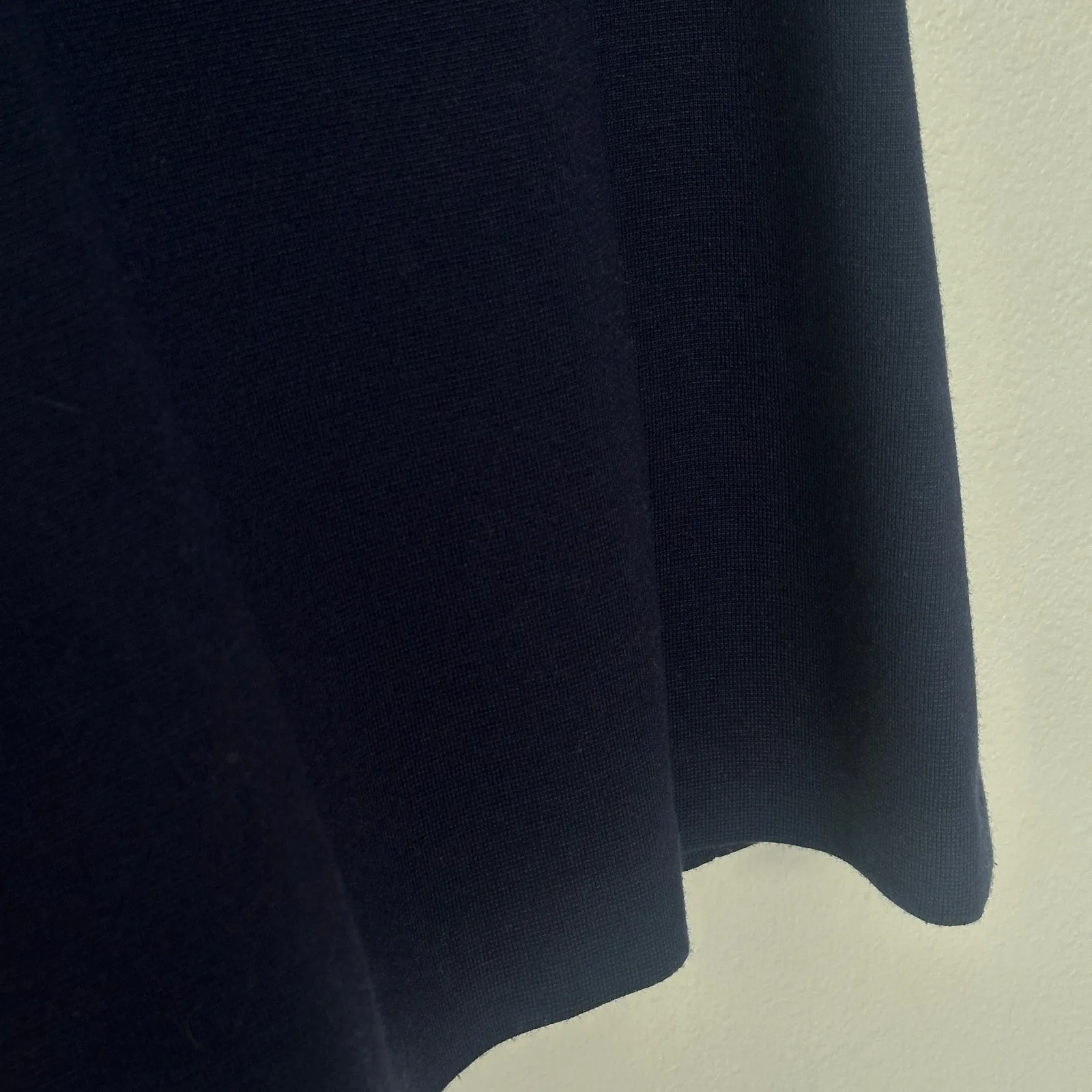 Vintage Theory S Nocturne Navy Wool Blend Short Sleeve Sweater Tunic w Pockets - Image 5