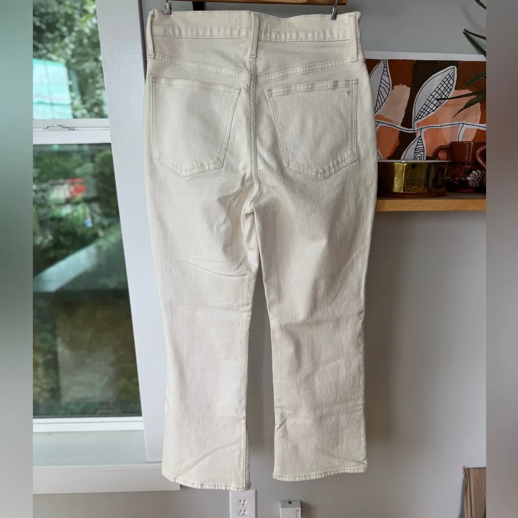 Madewell Perfect Vintage Flare Crop Jeans in Ecru Ivory Size 27 - Image 13