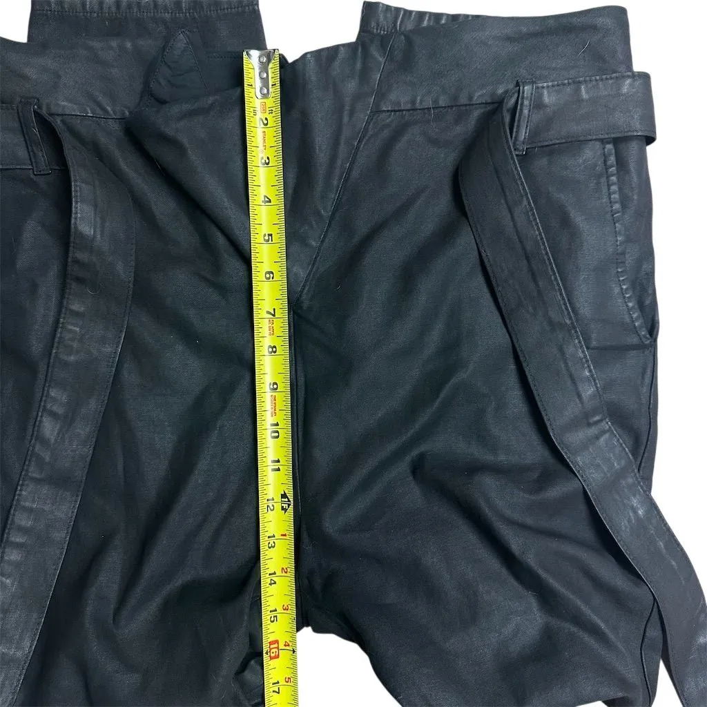 NWOT AG Adriano Goldschmied Women's Gerren Black Coated Paperbag Pants Size M - Image 9