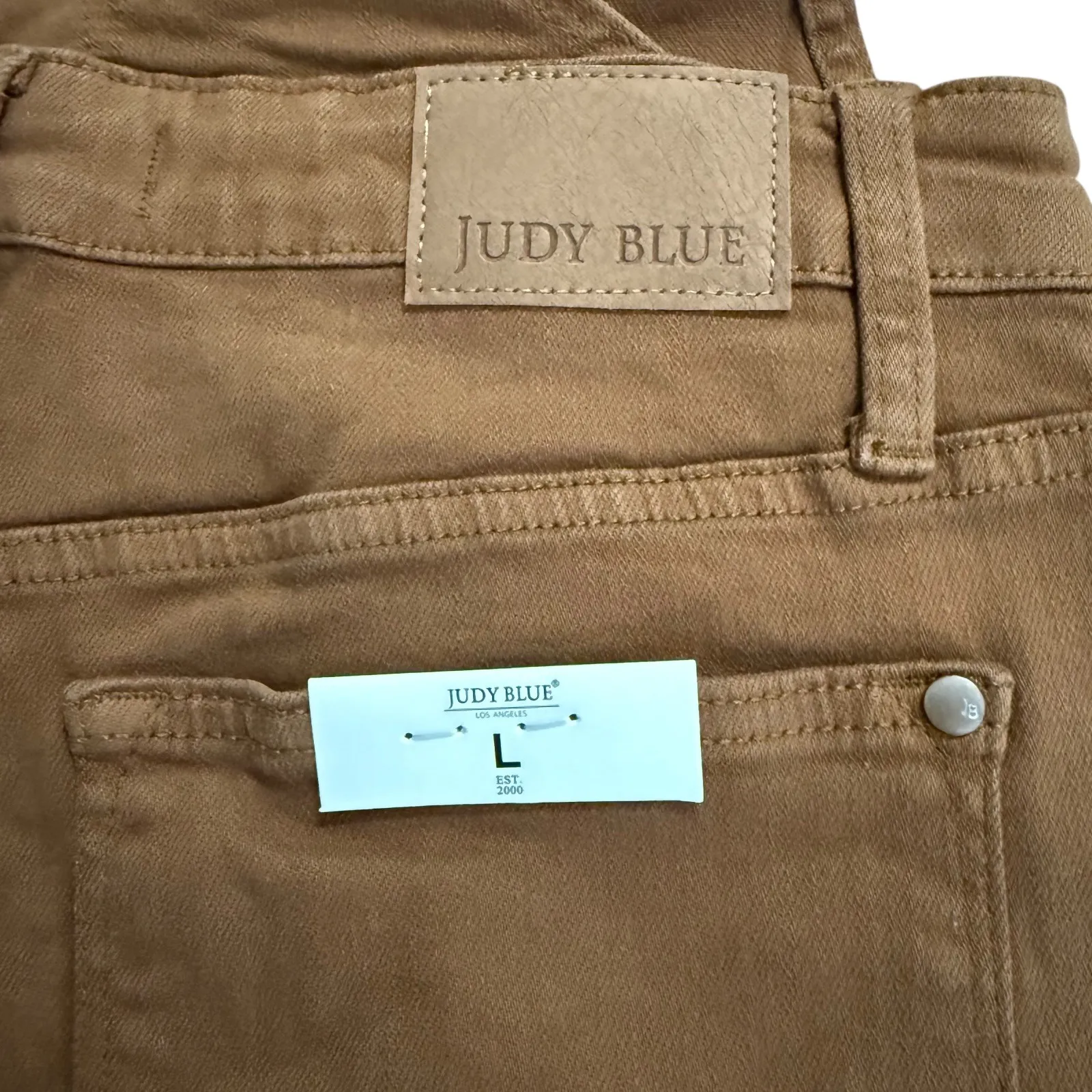 Judy Blue NWT Women Brown Shortalls Overalls Bibs Size L JB150241 C-CO Utility - Image 6