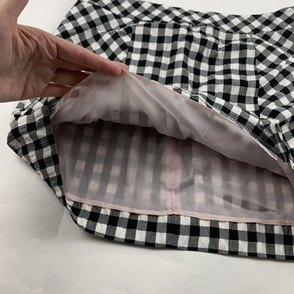 Topshop Black White Gingham Checkered Mini Skirt 8 - Image 3
