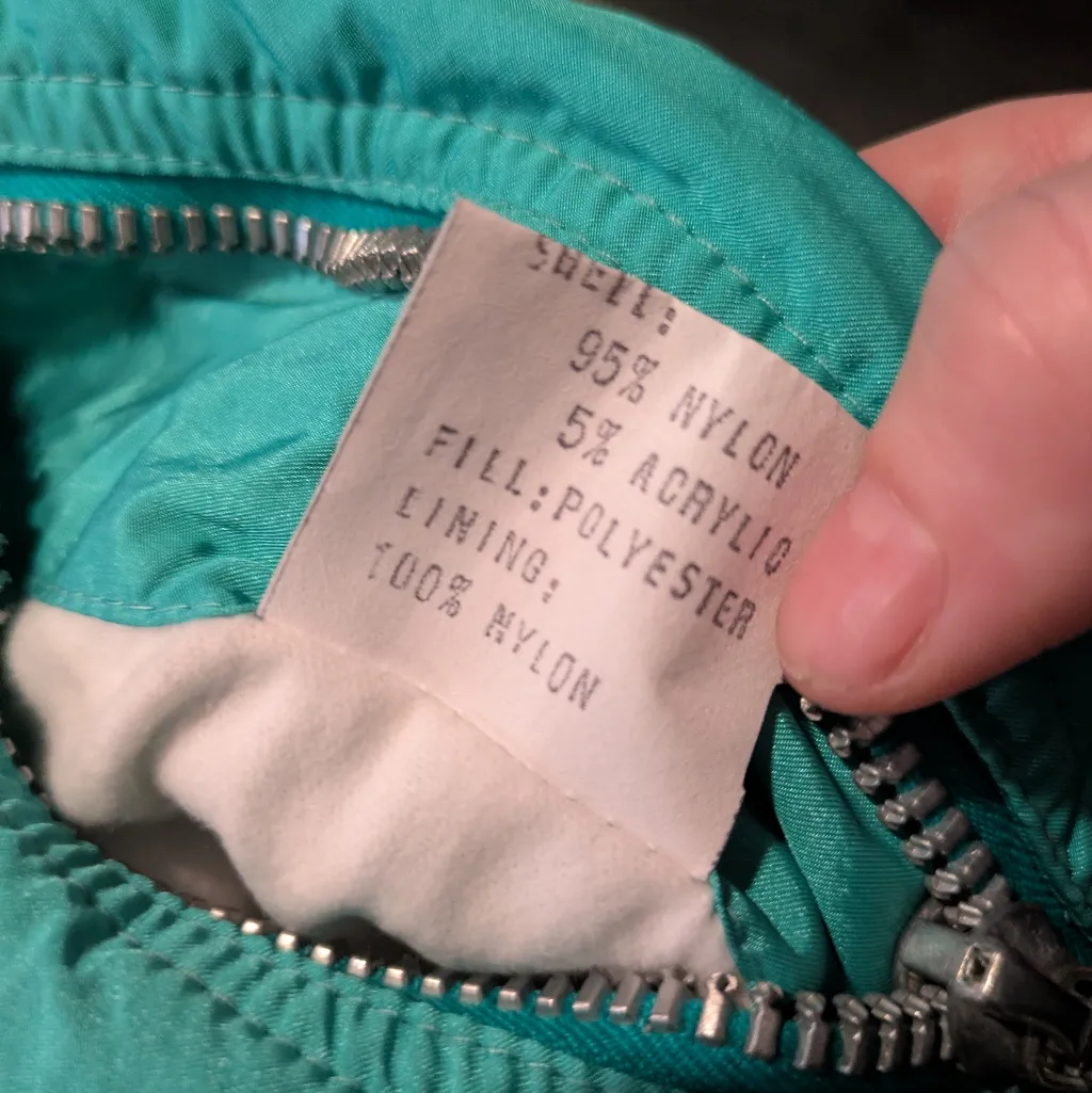 Kaelin Ski 24k Gold Collection Vintage 80's Turquoise Blue Ski Pants Size 8 Green - Image 6