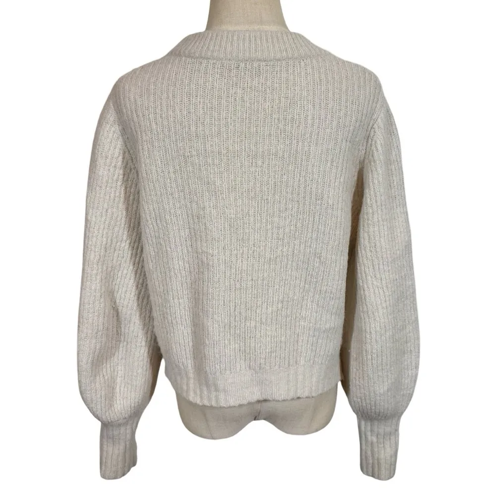 Baum und Pferdgarten Cortney Alpaca Wool Balloon Sleeve Sweater in Creme Melange Size XS - Image 6