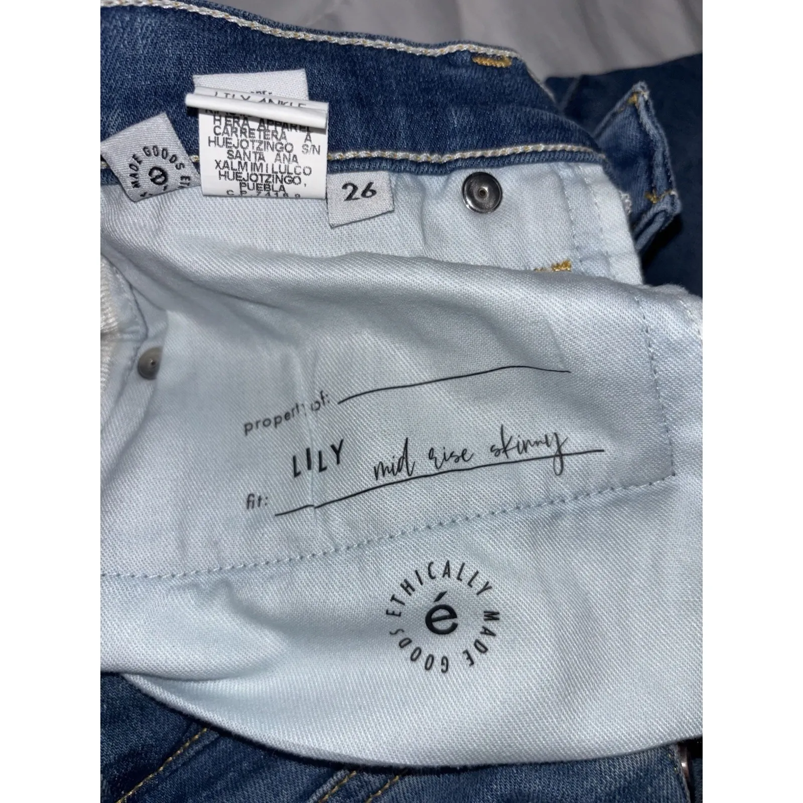 NWOT Etica jeans Lily mid rise skinny ankle size‎ 26 intentional paint splatter Blue - Image 4