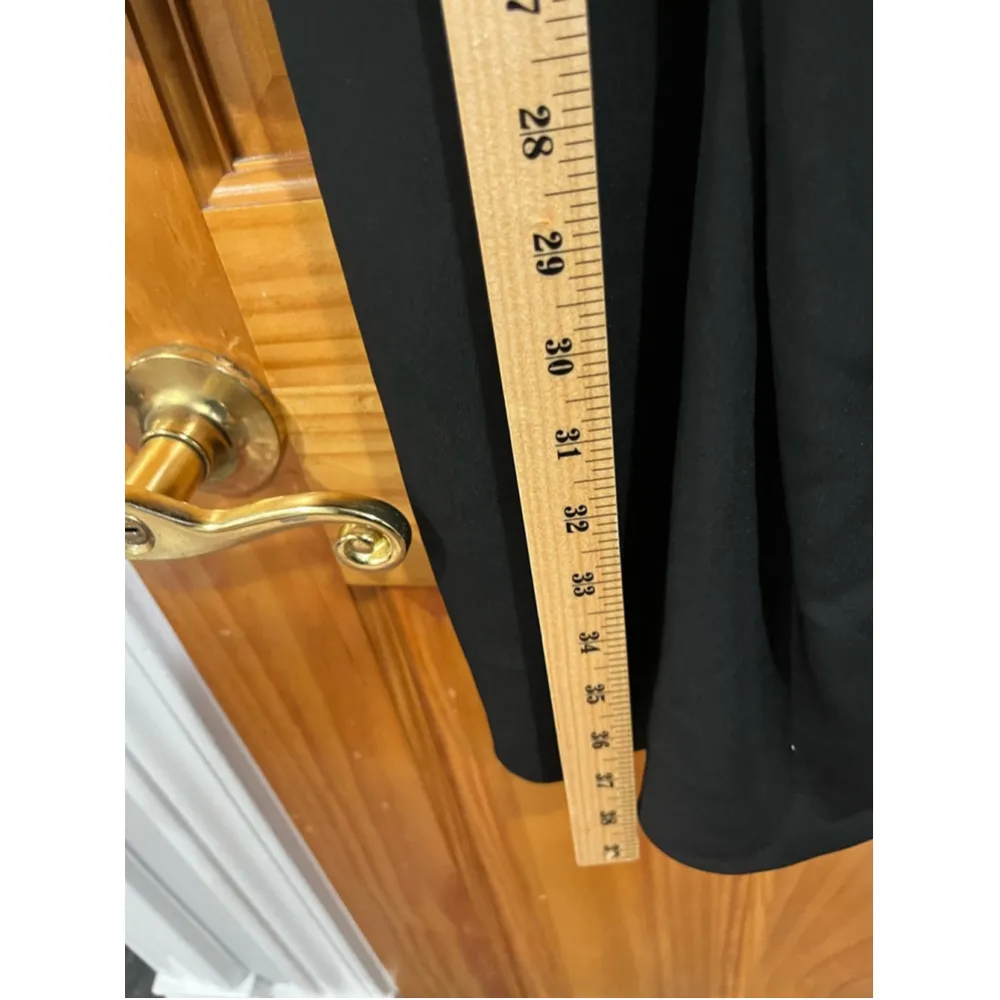 Vintage Giorgio Armani Black Faux Wrap Sheath Career Workwear Dress Size 10 - Image 4